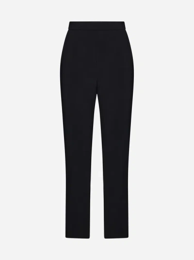 Max Mara Nepeta Stretch Wool Trousers In Black