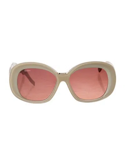 Pre-owned Max Mara Oversize Gradient Sunglasses W/ Tags In Neutrals/pink