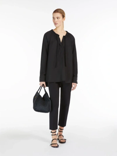 Max Mara Oversize Poplin Shirt In Black