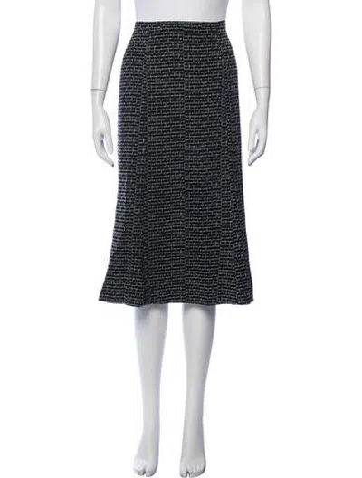 Pre-owned Max Mara Patterned Midi Length Skirt In Grey