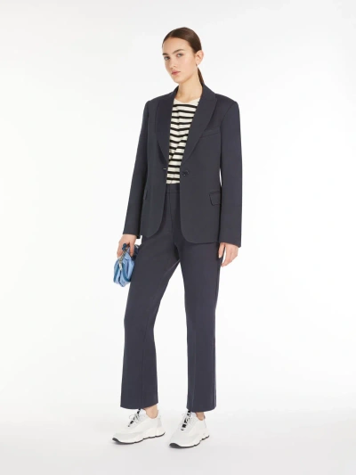 Max Mara Piqué Jersey Blazer In Blue