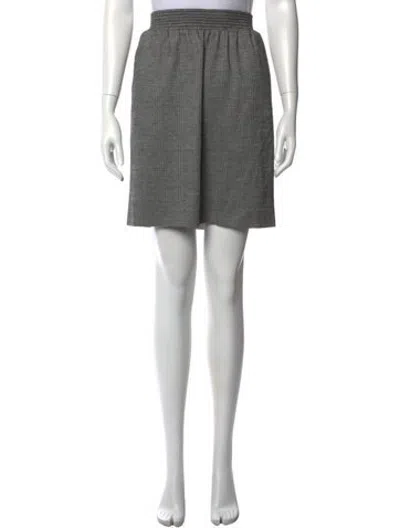 Pre-owned Max Mara Plaid Print Mini Skirt In Grey