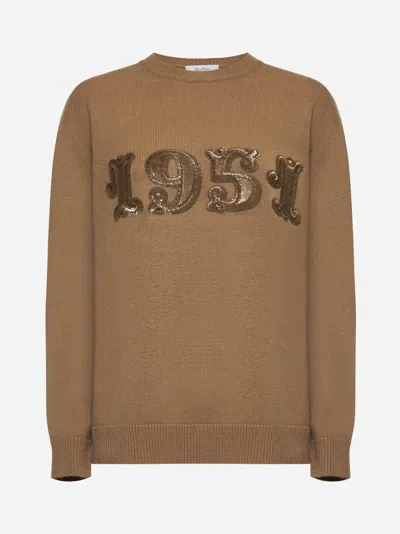 Max Mara Plata Wool And Cashmere Sweater In Brown
