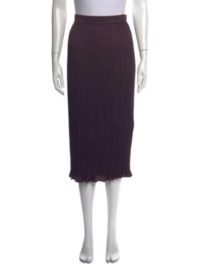Pre-owned Max Mara Pleated Accents Midi Length Skirt In Purple