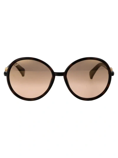 Max Mara Round Frame Sunglasses In Black