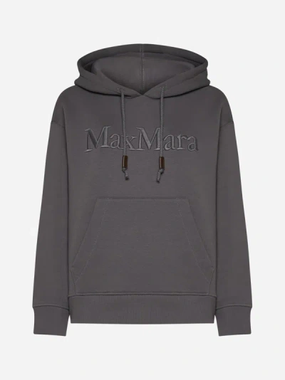 Max Mara S Agre Cotton-blend Hoodie In Grey