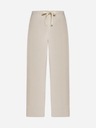 Max Mara S Argento Cotton Trousers In Cream