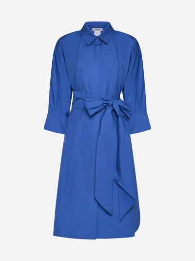 Max Mara S Tabata Cotton Shirt Dress In Bluette