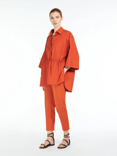 Max Mara Satin Trousers In Orange