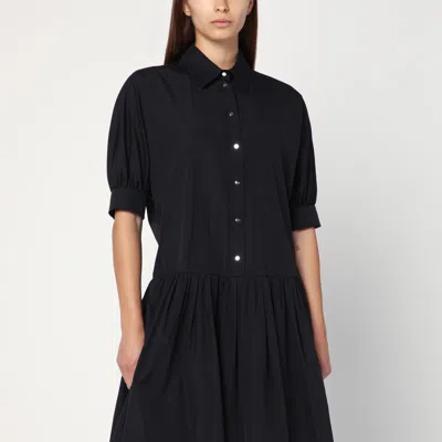 Max Mara Short Black Shirt Dress In Cotton