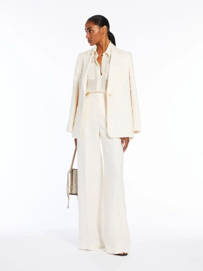 Max Mara Silk Georgette Shirt In Ivory