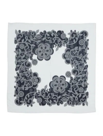 Pre-owned Max Mara Silk Printed Scarf In Grey