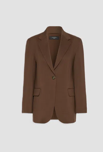 Max Mara Single-breasted Jacket Woman Cocoa In Brown