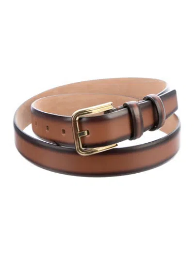 Pre-owned Max Mara Skinny Leather Belt W/ Tags In Brown