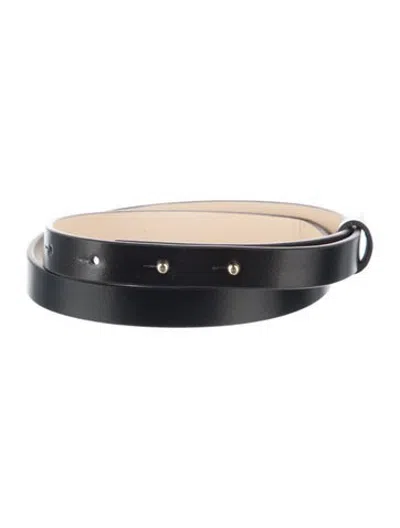 Pre-owned Max Mara Skinny Leather Waist Belt In Black