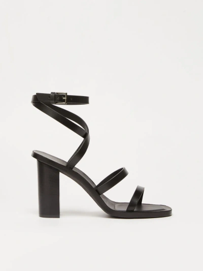 Max Mara Smooth Leather Sandals In Black