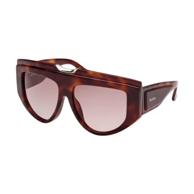 Max Mara Square Sunglasses With Gradient Lenses In Burgundy