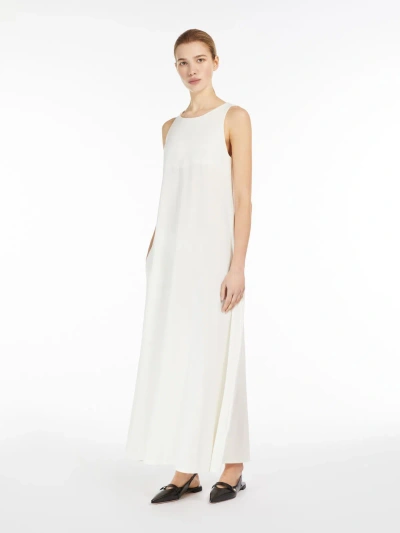 Max Mara Stretch Jersey A-line Dress In Ecru