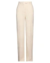 Max Mara Studio Woman Pants Ivory Size 8 Linen In White