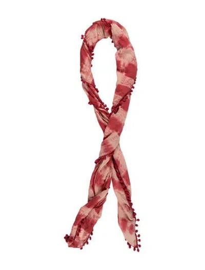 Pre-owned Max Mara Tie-dye Print Scarf In Red