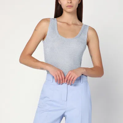 Max Mara Top Lurex Tank Top In Silver