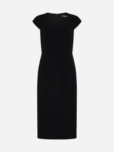 Max Mara Umbro Cady Midi Dress In Black