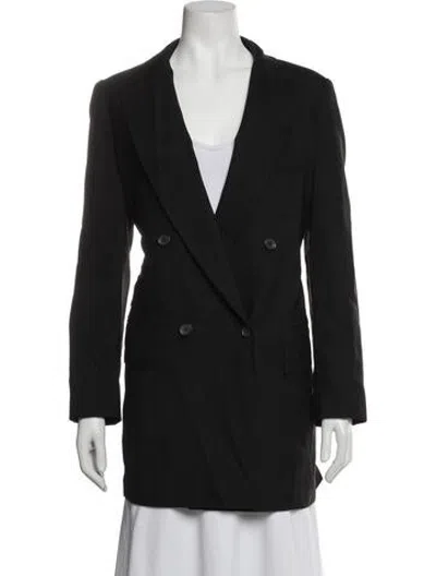 Pre-owned Max Mara Virgin Wool Coat In Black
