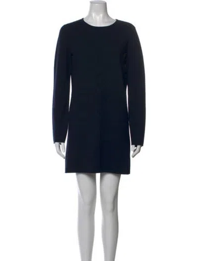 Pre-owned Max Mara Virgin Wool Crew Neck Sweater In Blue