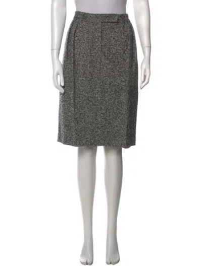 Pre-owned Max Mara Virgin Wool Midi Length Skirt In Black/grey