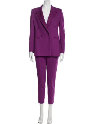 Pre-owned Max Mara Virgin Wool Pantsuit In Purple