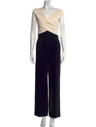 Pre-owned Max Mara V-neck Jumpsuit In Black