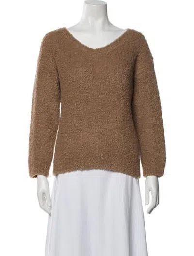 Pre-owned Max Mara V-neck Sweater In Brown