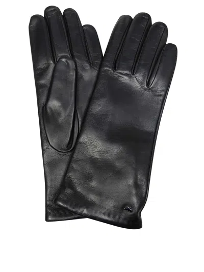 Max Mara Weekend Wkasenapeshort Leather Gloves In Nero