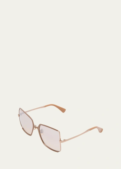 Max Mara Weho Metal & Acetate Butterfly Sunglasses In Gold