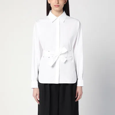 Max Mara White Poplin Shirt With Belt