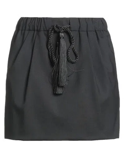Max Mara Woman Mini Skirt Black Size 0 Virgin Wool, Mohair Wool, Silk