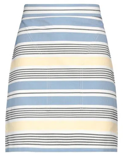 Max Mara Woman Mini Skirt Sky Blue Size 12 Cotton