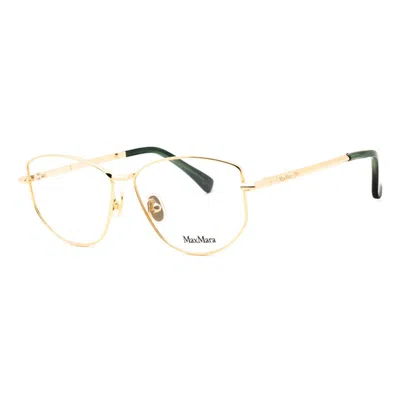 Max Mara -inspired Mini Shiny Deep Gold Clear Demo Lenses Eyeglasses