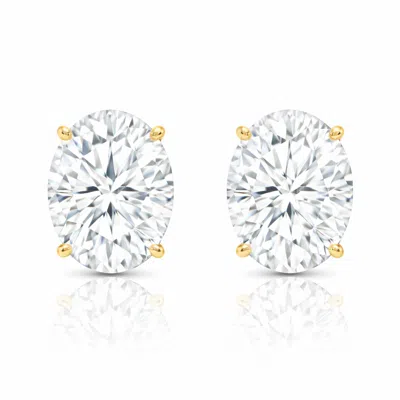 Max + Stone 14k Gold Oval Earrings Embellished With Swarovski Zirconia Various Stone Sizes In Multi