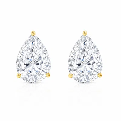 Max + Stone 14k Gold Pear Cut Earrings Embellished With Swarovski Zirconia Various Stone Sizes In Multi