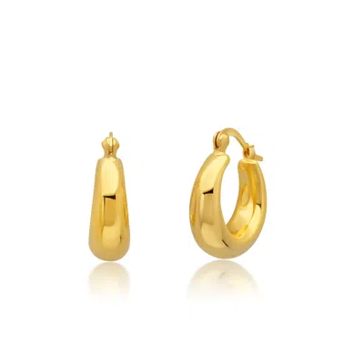 Max + Stone 14k Yellow Gold Plated Lightweight Chunky Round Polished Hoop Earrings