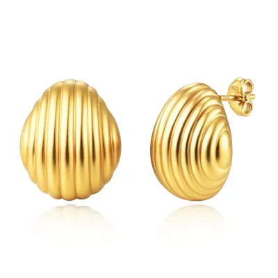 Max + Stone 14k Yellow Gold Plated Trendy Round Statement Stud Earrings With Pushbacks