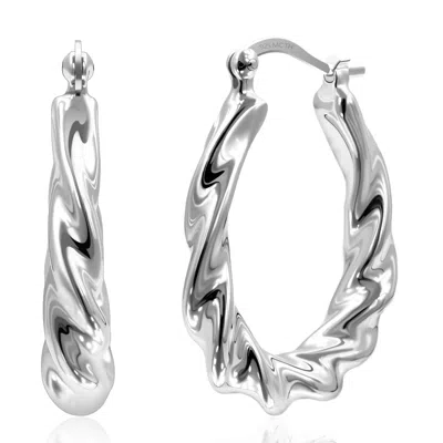 Max + Stone 925 Sterling Silver Twisted Hoop Earrings