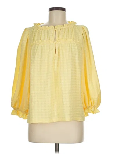 Pre-owned Max Studio 3/4 Sleeve Blouse In Yellow