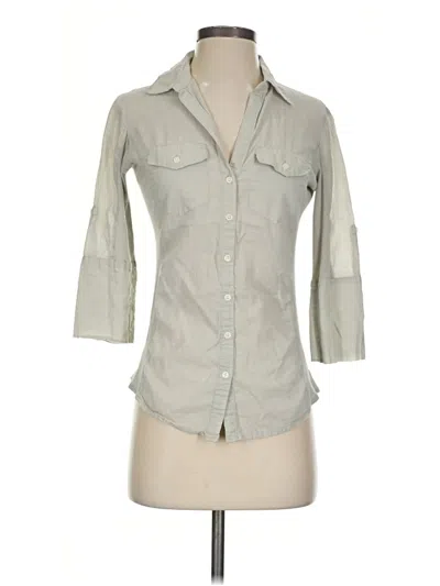 Pre-owned Max Studio 3/4 Sleeve Button Down Shirt In Gray