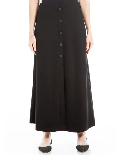 Max Studio Button Front Midi Skirt In Brown