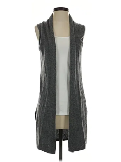 Pre-owned Max Studio Cashmere Cardigan Sweater In Gray
