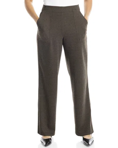 Max Studio Double Knit Easy Wide Leg Pant In Brown