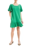 Max Studio Flutter Sleeve Dress In Amazon Green