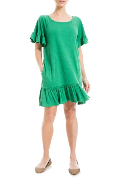 Max Studio Flutter Sleeve Dress In Amazon Green